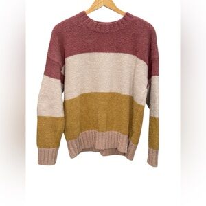 T X S sweater. Size medium. Pink, cream, & mustard color. Used, good condition.
